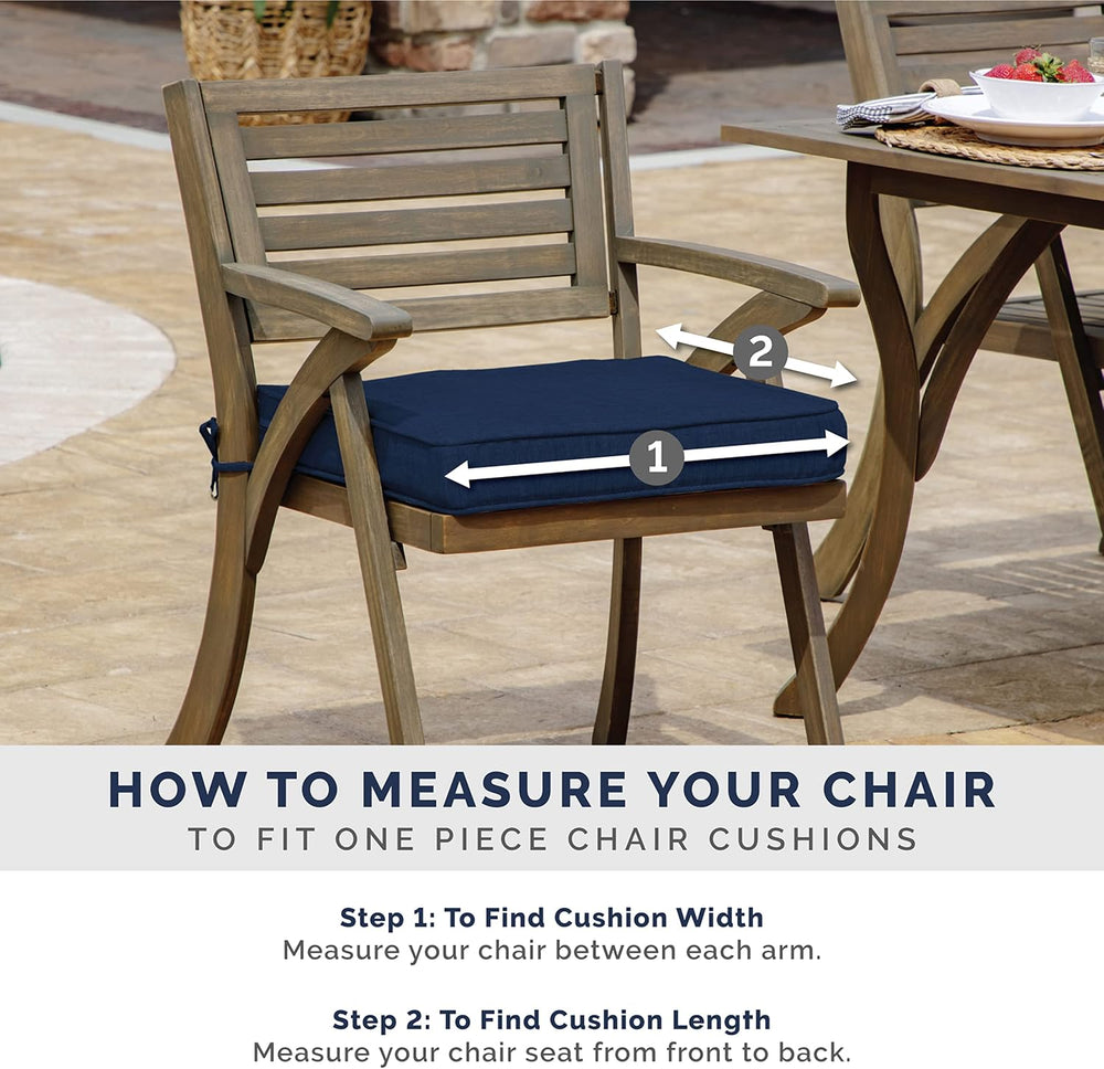Arden Outdoor Seat Pad Chair Cushion, 21x21, Sapphire Blue