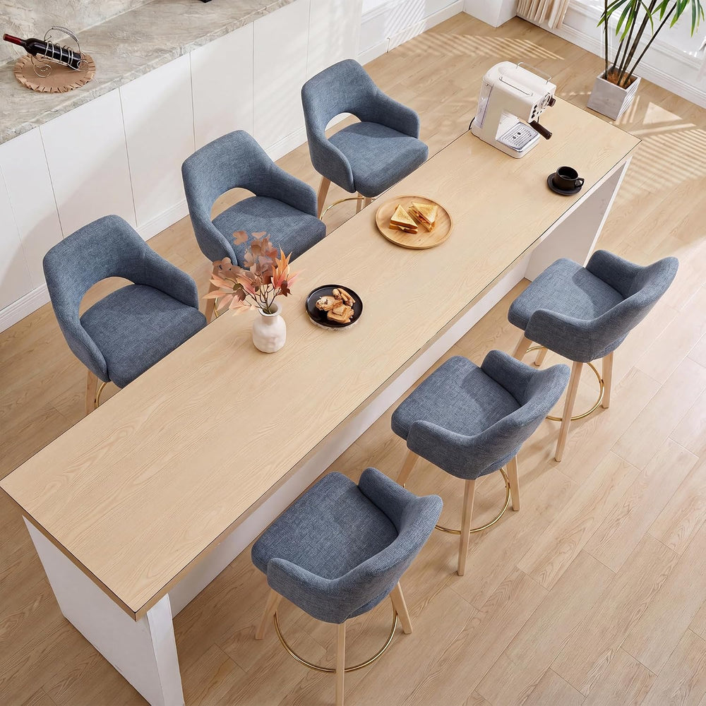 Zesthouse Swivel Counter Stools Set of 4, Wooden Counter Height Bar Stools