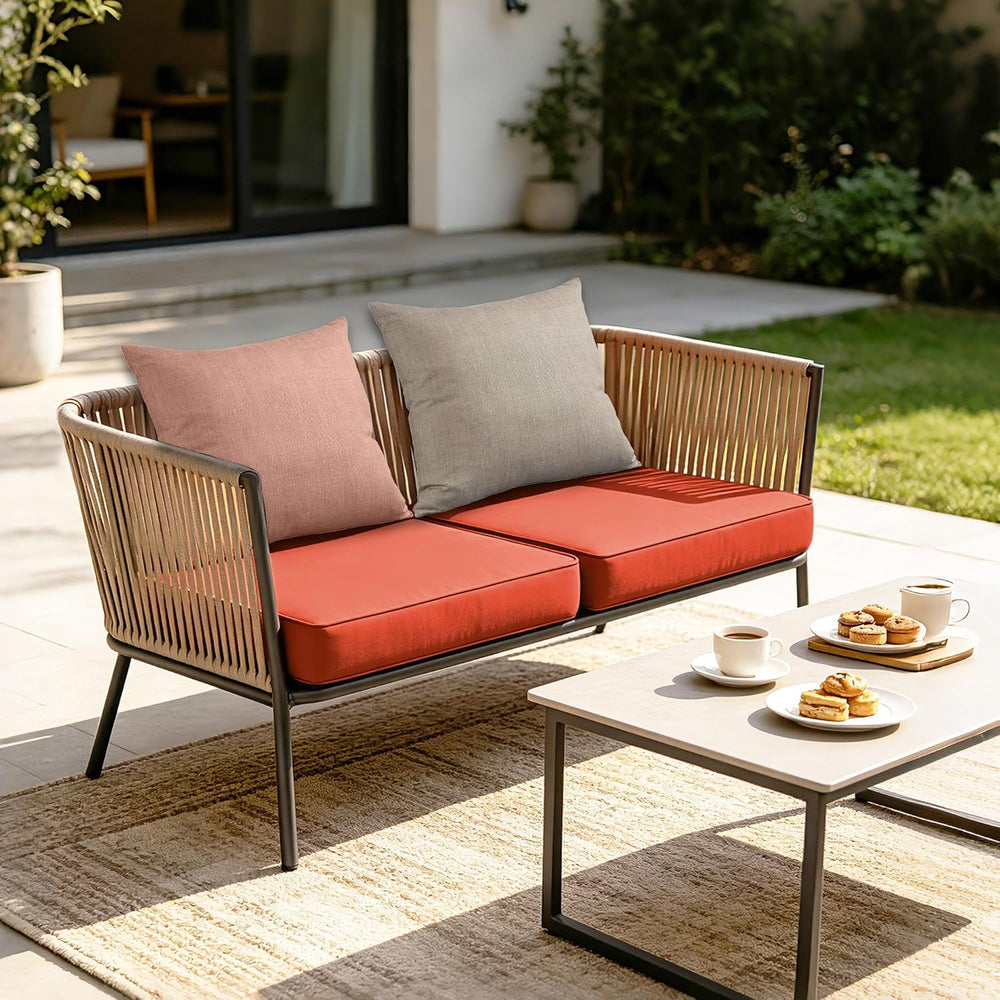 19x17 Outdoor Chair Cushions Set of 4,Furniture Cushion,Brick Red