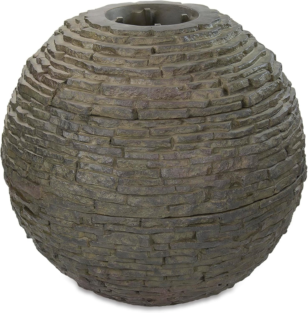 Aquascape Stacked Slate Sphere Fountain, 24 Inch Diameter 61 cm, Lightweight ...