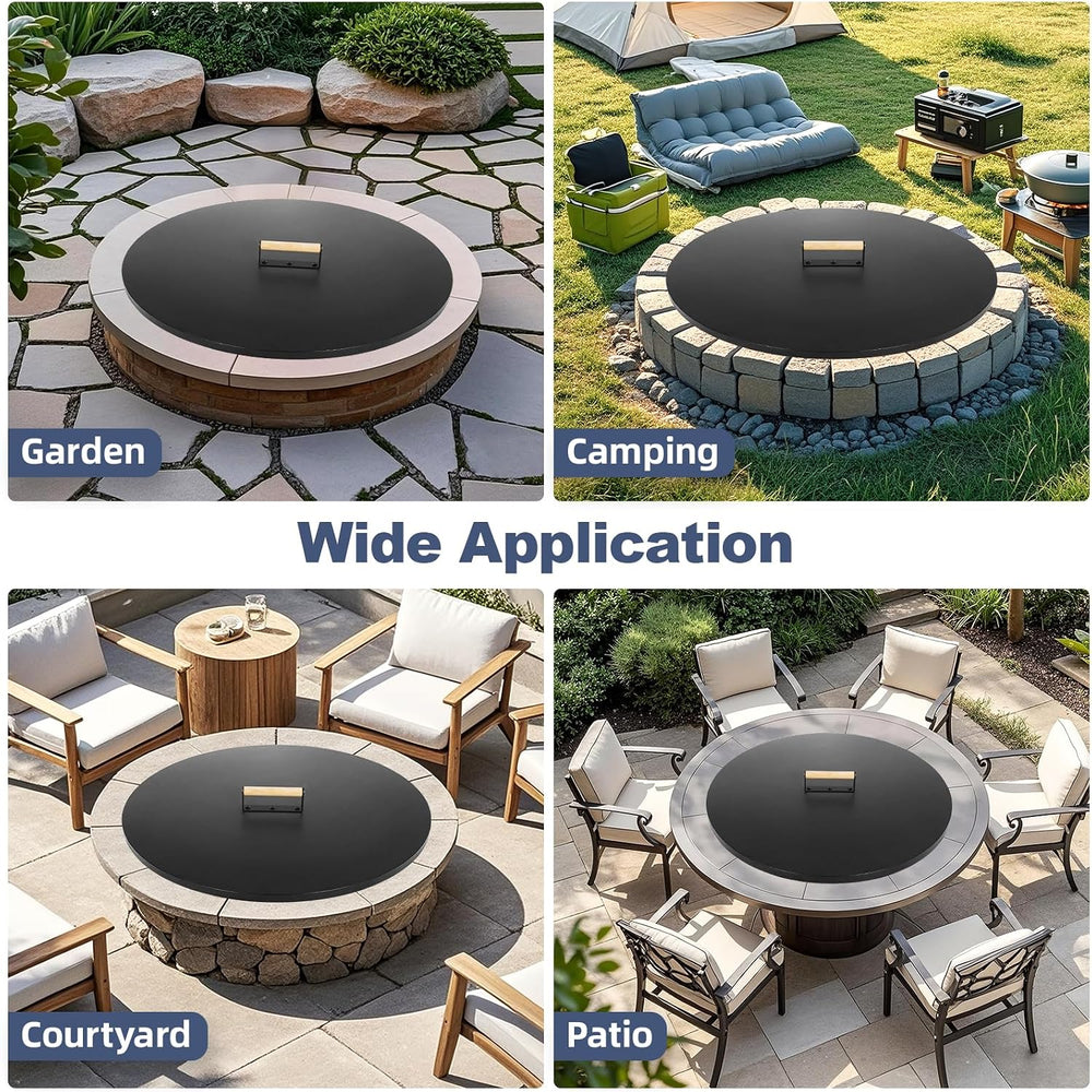 1MORE Fire Pit Lid Round 30"w/Handles,Firepit Cover,All-season Protective
