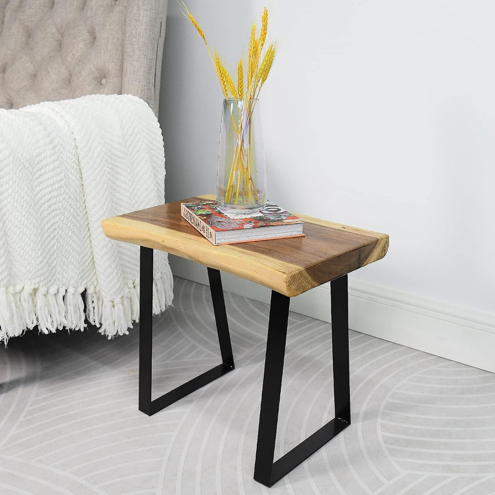 Natural Wood Bench 20"x13"x18"H Rectangle Solid Wooden Entrywa...