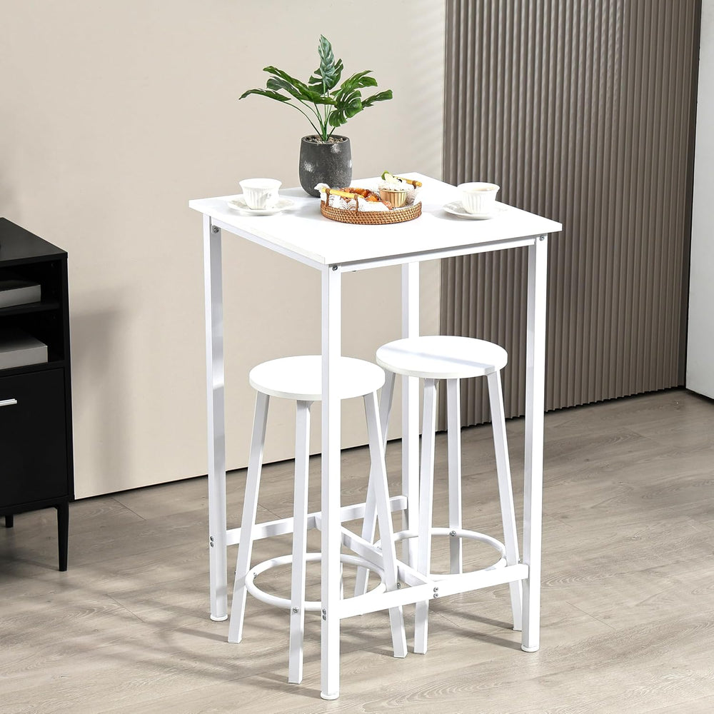 Finnhomy Bar Table Set, 23.6" Pub Table High Top Table, Square Bar Heigh...