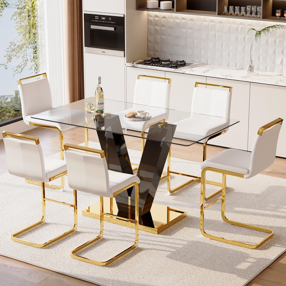 Bar Stools Set of 3,Gold Bar Stools with Back,25" White Island Chairs wi...