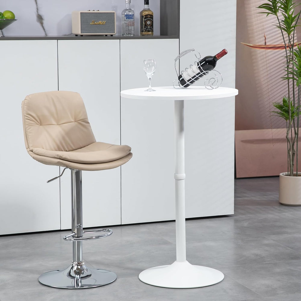 Finnhomy 24'' Round Cocktail Bar Table with Metal Base, Tall Bistro P...