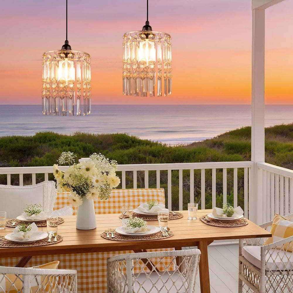 TWINKVILLA Battery Operated Chandelier, 2Pack Hanging Gazebo Lights, Acrylic ...