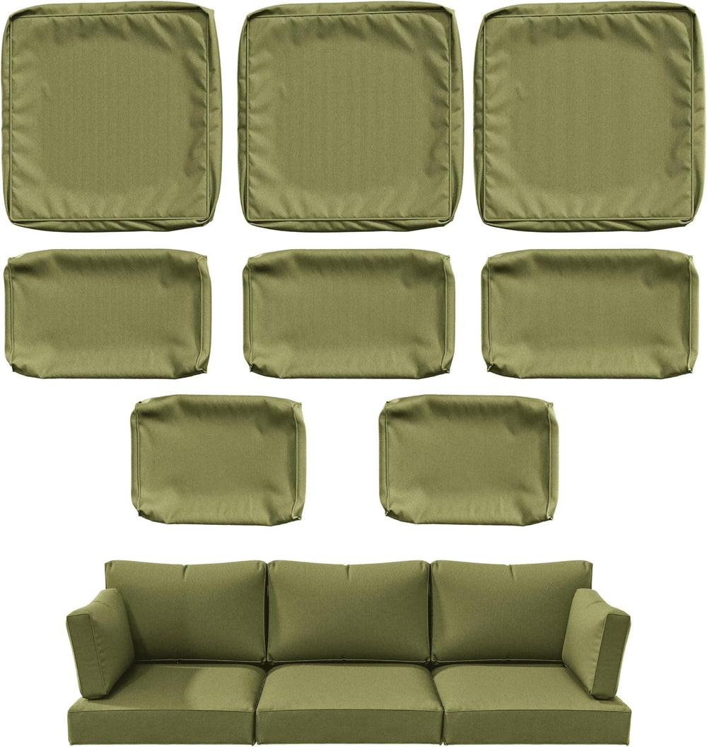 8 Pcs Outdoor Patio Cushion Covers, Replaceable Waterproof Furniture Covers, ...