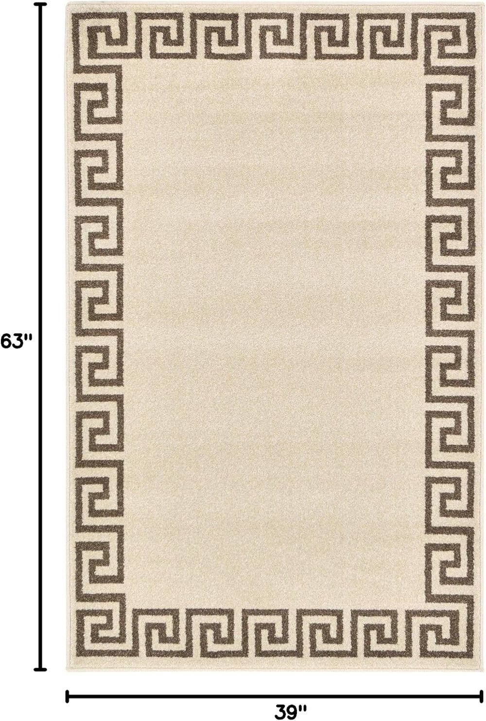 Unique Loom Athens Collection Classic Geometric Modern Border Design Area Rug...