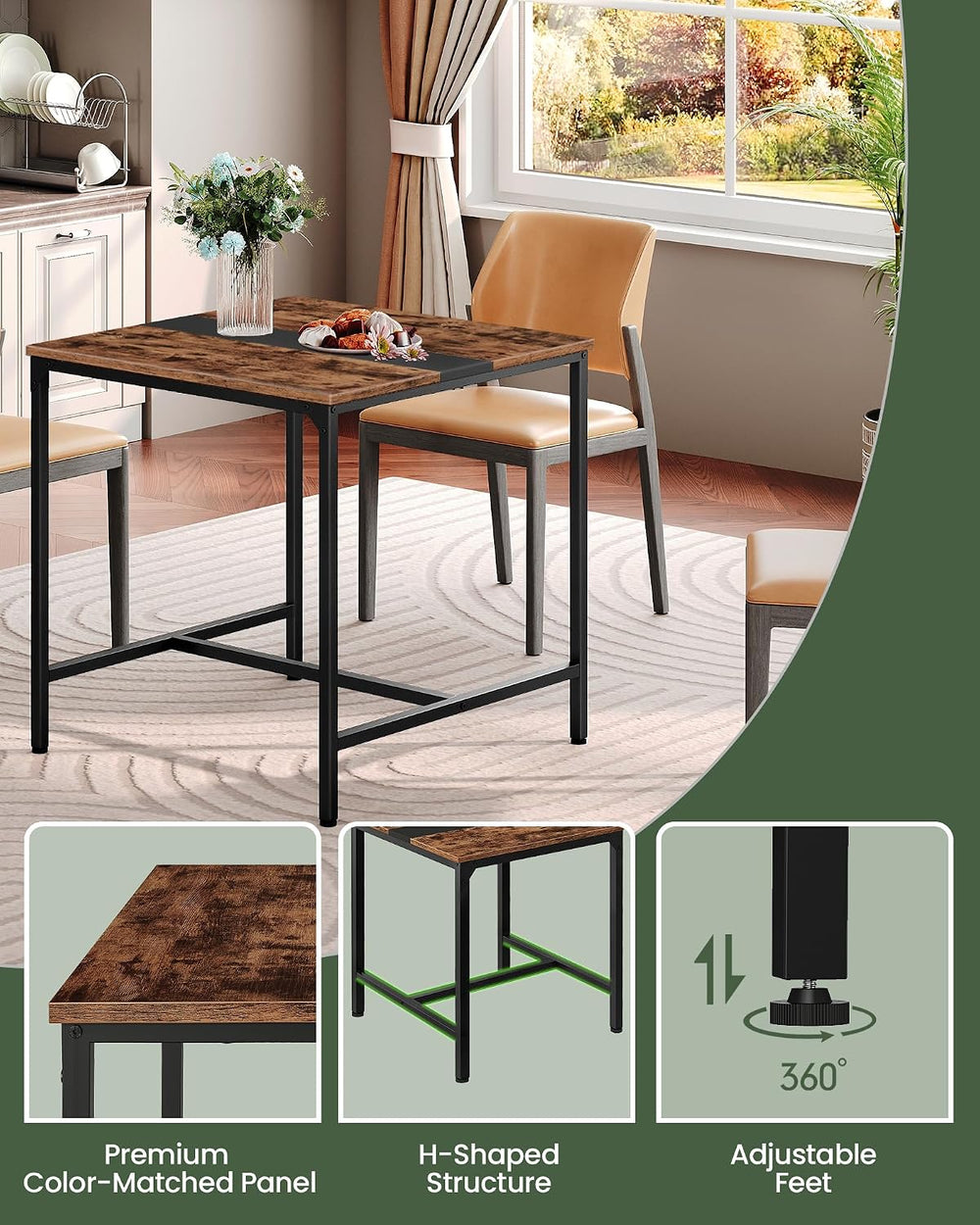 CHOEZON Square Kitchen Dining Table, 29.5'' Dining Table, Small Dinin...