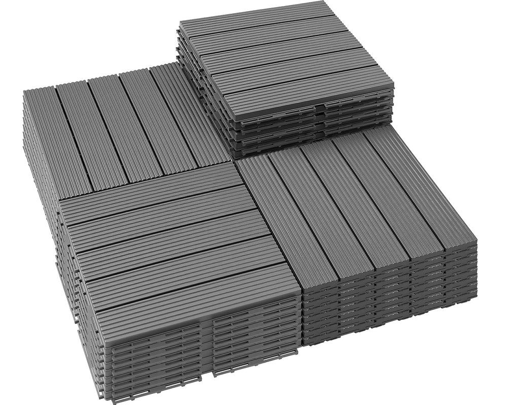 PrimeZone 36 PCS Plastic Interlocking Patio Deck Tiles Outdoor All Weather