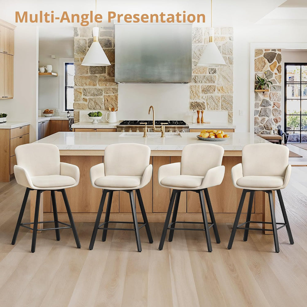 LUE BONA 26" Swivel Bar Stools Set of 3, Counter Height Bar Stools with ...