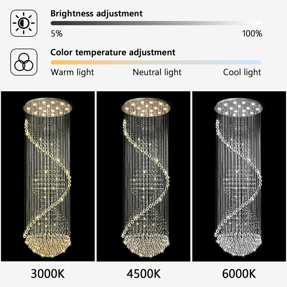 D40'' x H120'' Crystal Chandelier High Ceiling Chandeliers fo...