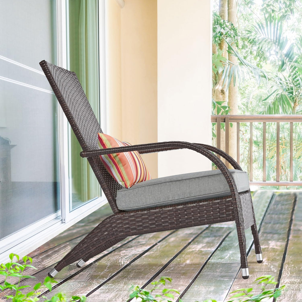 Wicker Adirondack Chair Fire Pit Chairs Oversized Comfy Patio Chairs Outdoor ...