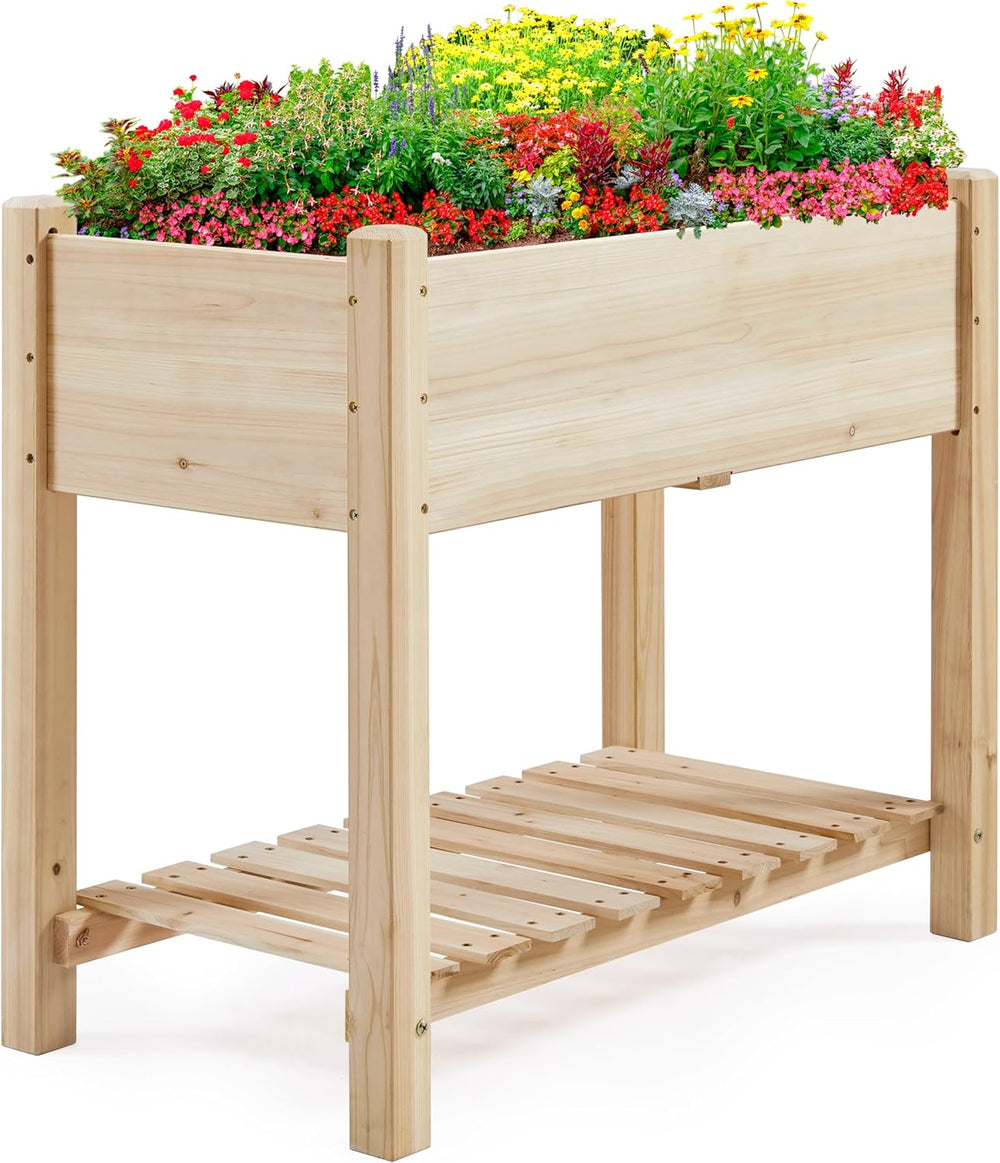 Yaheetech 34" Raised Garden Bed with Legs, Wooden Planter Box, 1Pcs