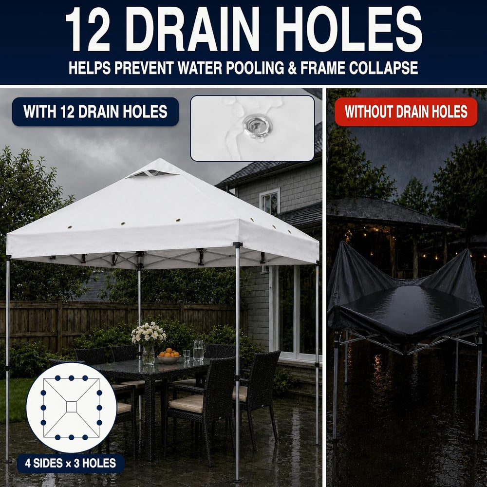 10x10 Canopy Replacement Top, Heavy Duty Pop Up Cover Air Vent (Top Only)