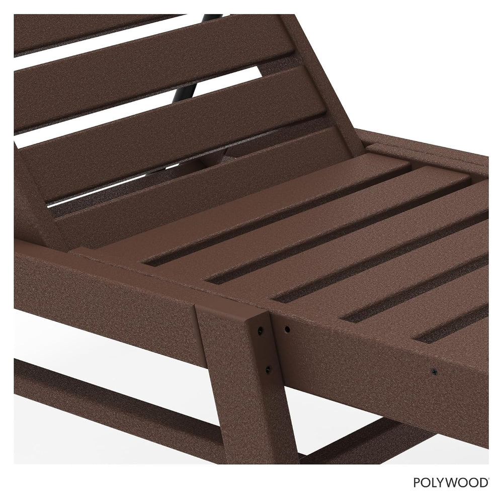 POLYWOOD Stackable Nautical Chaise, Mahogany