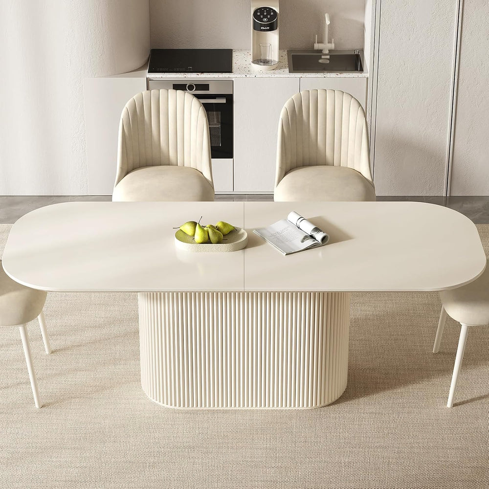 86" Modern Rectangular Dining Table for 6-8, Large Kitchen Table with Pe...