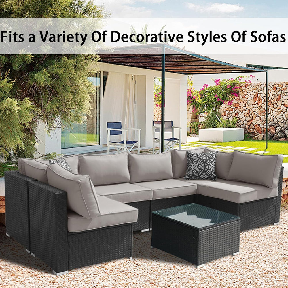 14Pieces Patio Cushion Covers Replacement Outdoor Couch Cushions Covers Splas...