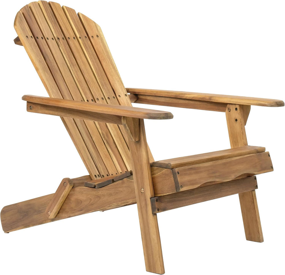 Christopher Knight Home Hanlee Folding Wood Adirondack Chair, Natural Stained...