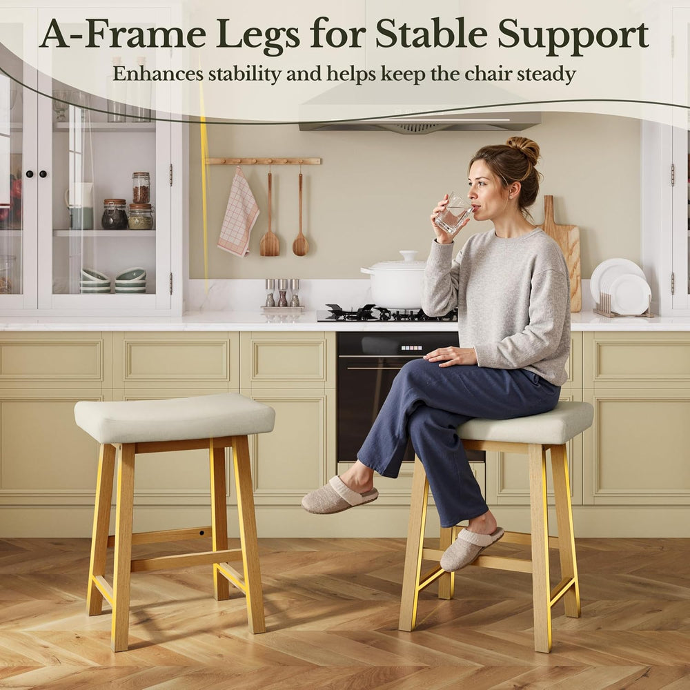 Yaheetech 24 Inch Counter Height Bar Stools Set of 2 Backless