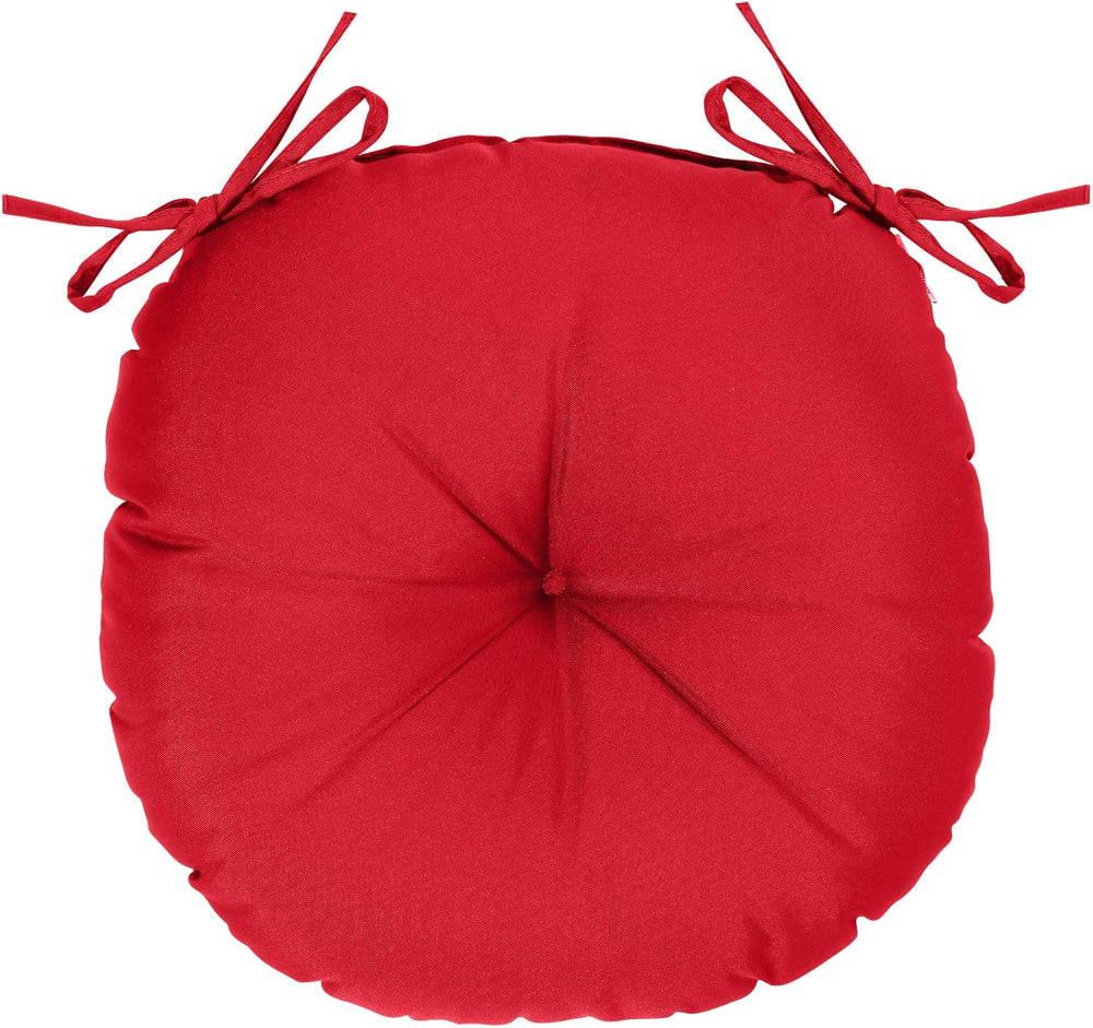 GUEGLSA Outdoor Tufted Round Cushions 15 inch, Waterproof Bistro Chair Cushio...