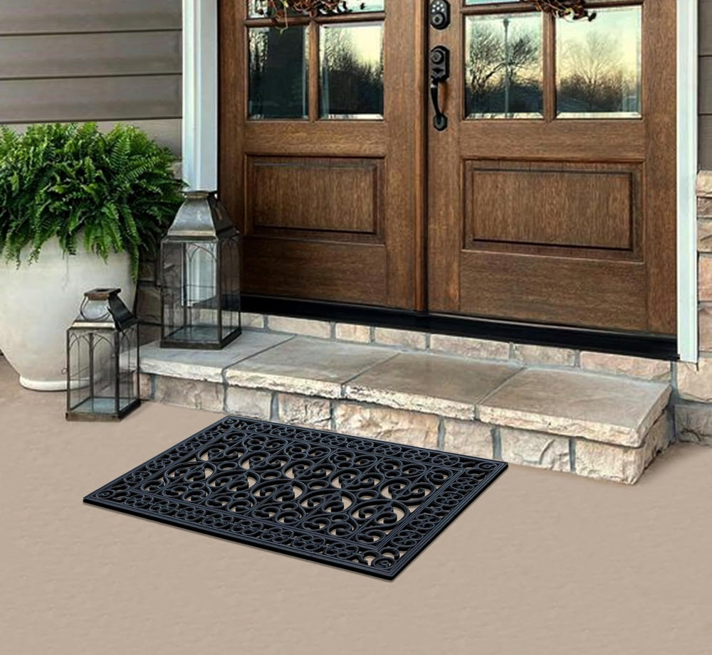 A1 Home Collections 9-LB Heavy Duty Rubber Doormat 24"×36" - Won