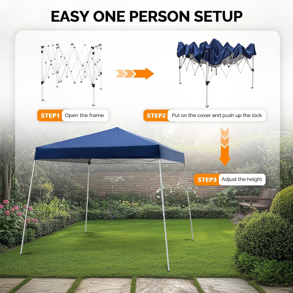 VINGLI 10x10 ft Pop Up Canopy Tent, Easy Up Tent Canopy, Foldable Portable Ca...