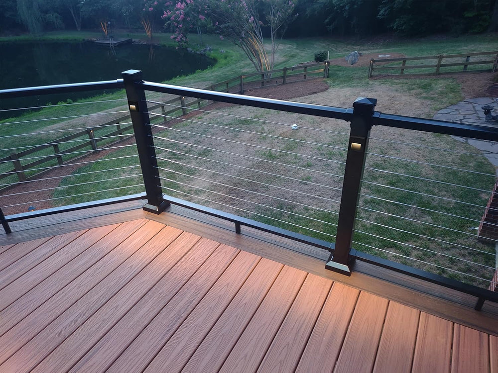 GKOLED 6-Pack Slim Square Low Voltage Deck Post Lights, Outdoor Step Lights, ...
