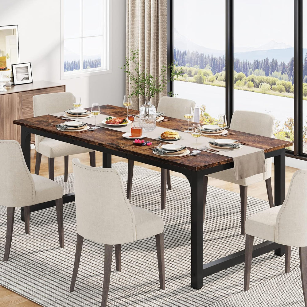 Tribesigns 71"x31.5" Dining Table, Industrial Kitchen Table for 6-8...
