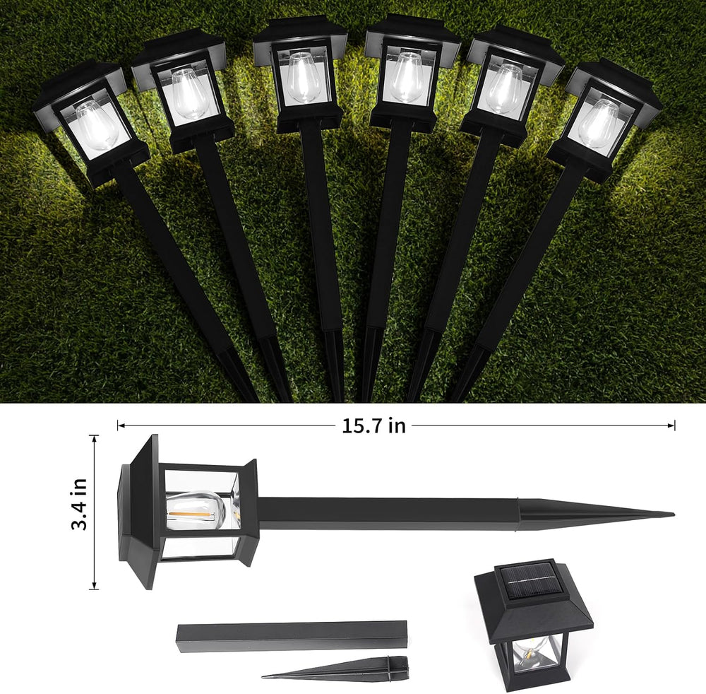 Greluna Solar Pathway Lights Outdoor,12 Pack Cool White 6000K Solar Lights,
