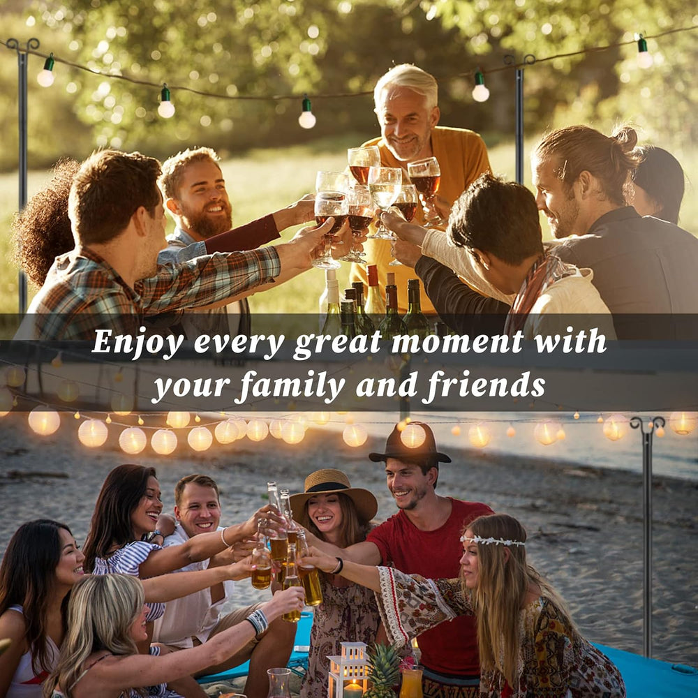 COCONUT String Light Poles, 10 FT Heavy Duty Metal Poles for Outdoor String L...