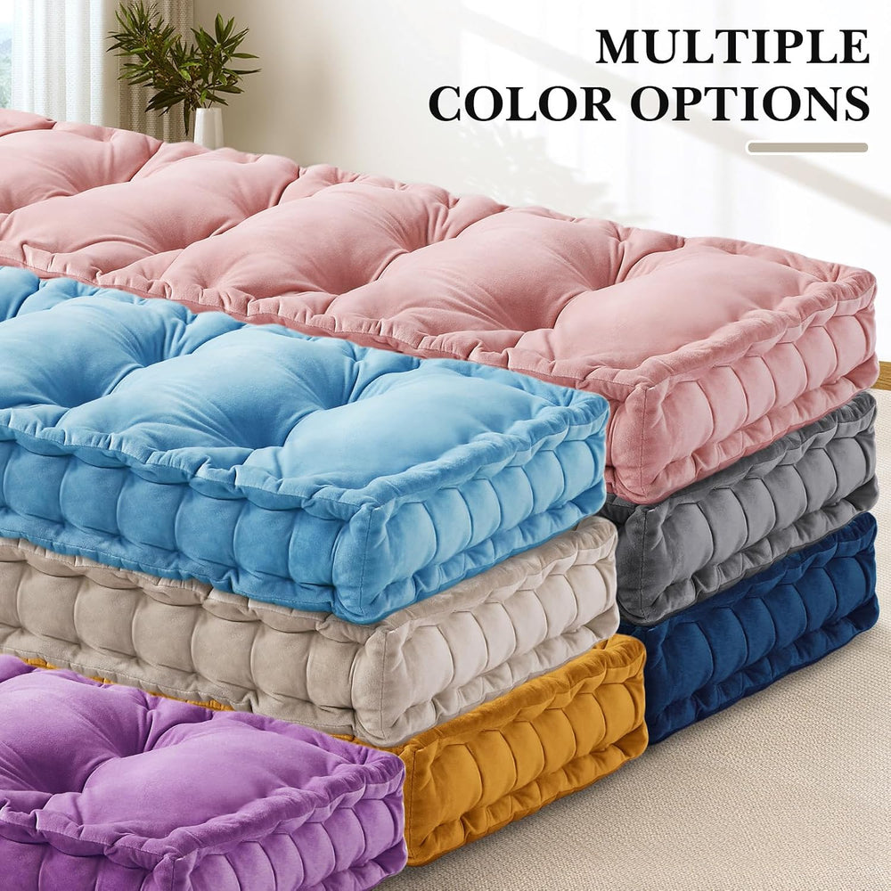 Threehoney Bench Cushion for Indoor Furniture, 36x14 in, Velvet, Ivory White