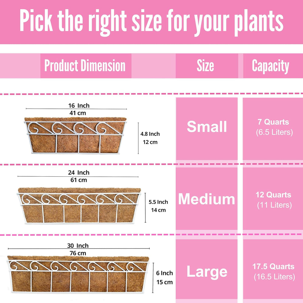 LaLaGreen Wall Mounted Planters (2 Pack, 30 Inch) Window Flower Boxes Basket ...