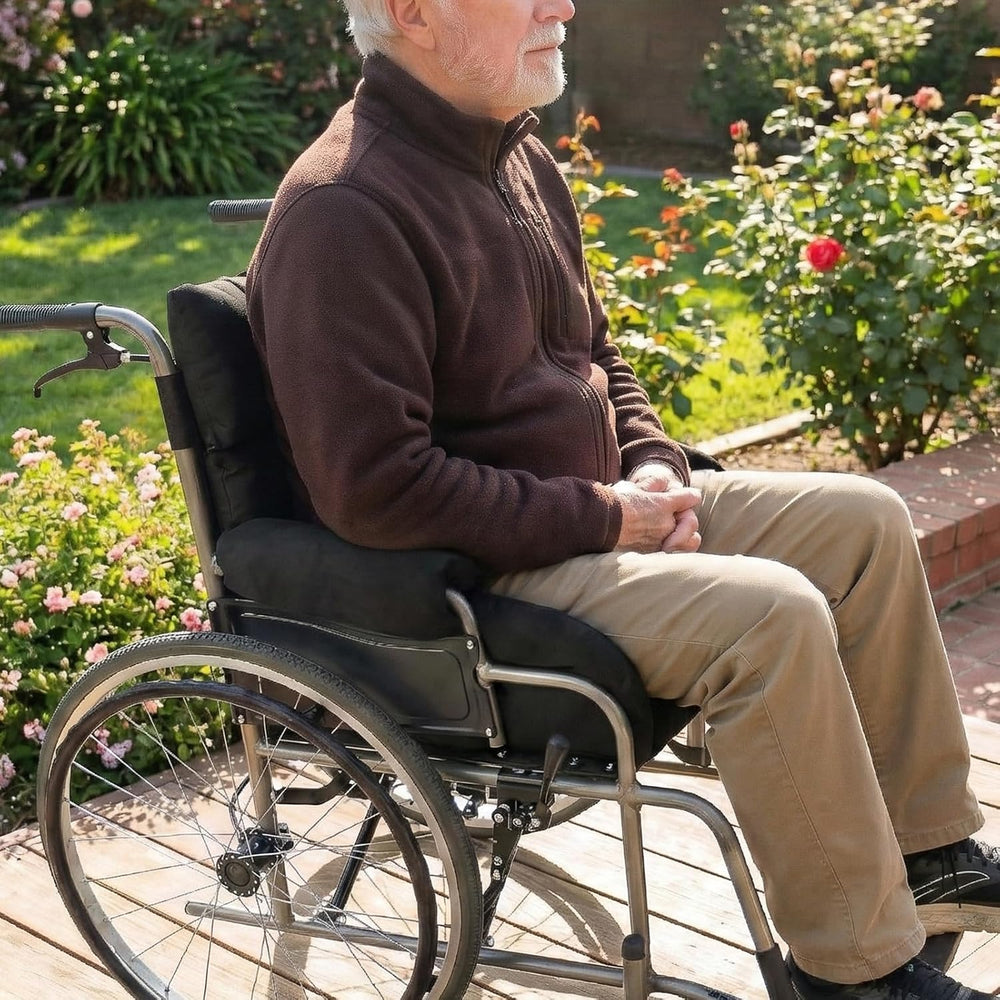 Wheelchair Seat Cushion with Integrated 11 Inch Short Armrest Pads, Comfort &...