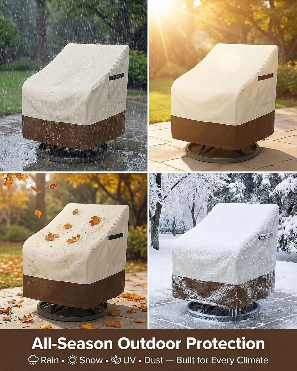 Waterproof Patio Chair Covers, Heavy Duty 600D Lawn Outdoor Furniture Covers ...