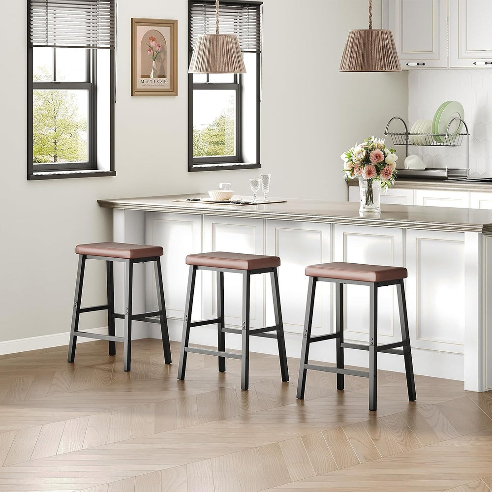 HOOBRO Bar Stools, Set of 2 Bar Chairs, Counter Height Bar Stools, 24 Inch Ba...
