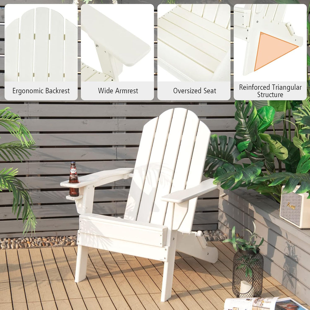 Giantex Adirondack Chair Outdoor Folding Chairs, HDPE Weather Resistant Patio...