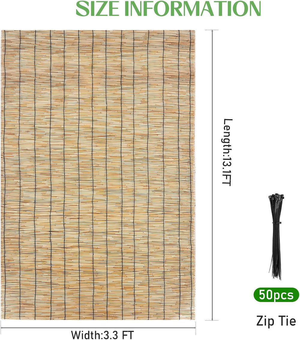 Natural Reed Fencing,Privacy Fence Bamboo-Like Reed Screen Curtain Natural Fe...