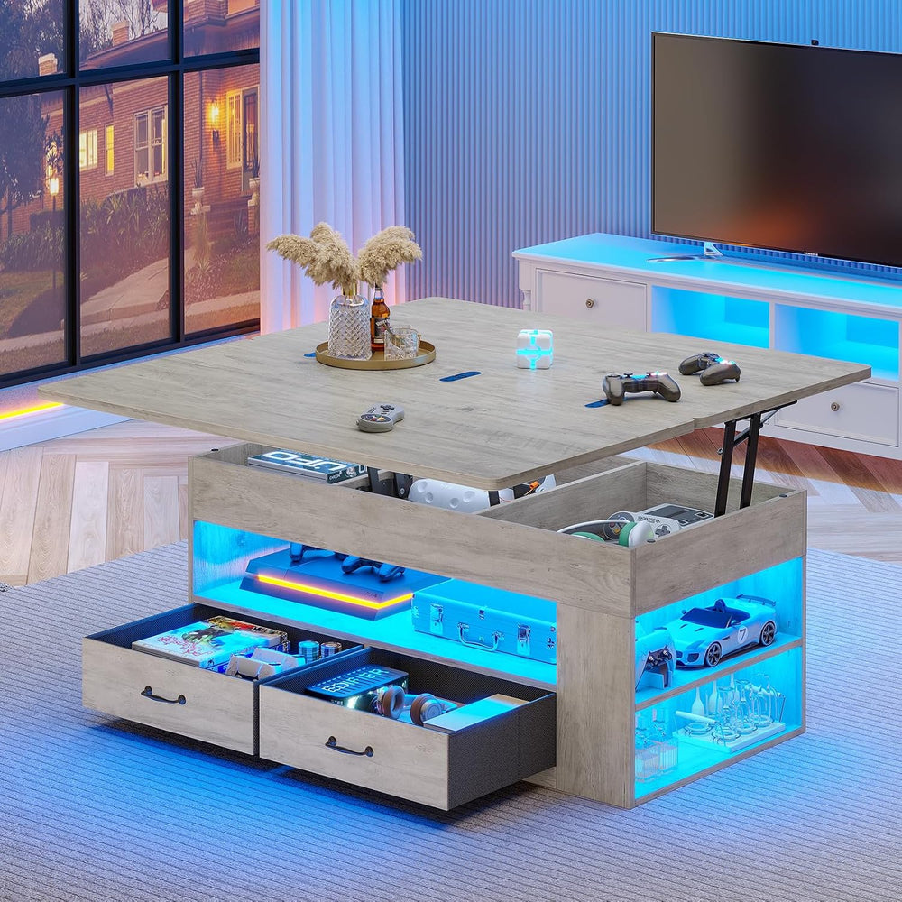 Itaar Lift Top Coffee Table, 4 in 1 Coffee Tables with Storage and Hidden Com...