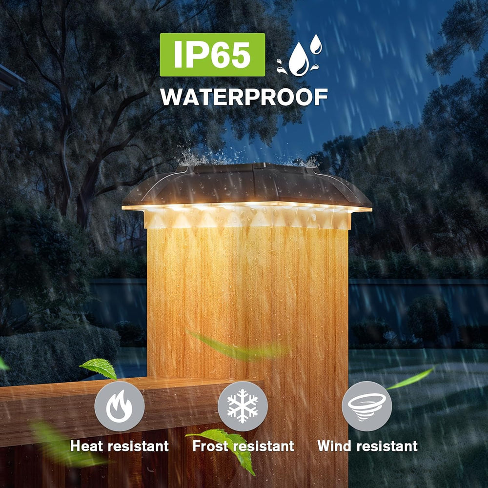Solar Post Cap Lights Outdoor 8pack - Downward Lighting Waterproof Deck Fence...