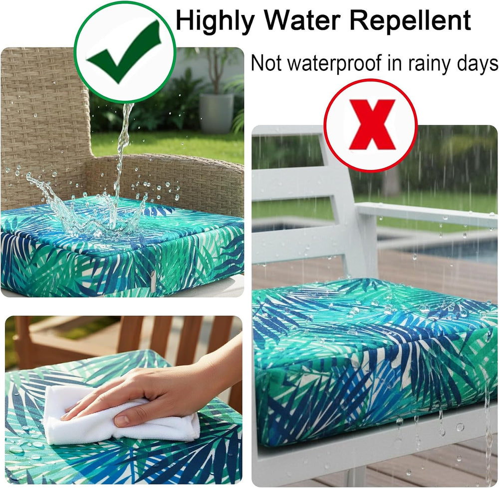 NettyPro Outdoor Cushion Slipcovers Waterproof 4 Pack Patio Chair Seat Cushio...