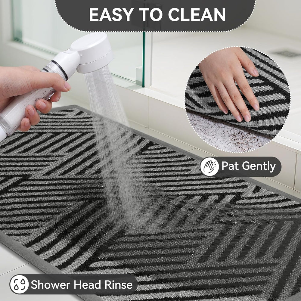 Door Mat Outside Entrance Non-Slip Dirt Resistant Grey 24"x35"
