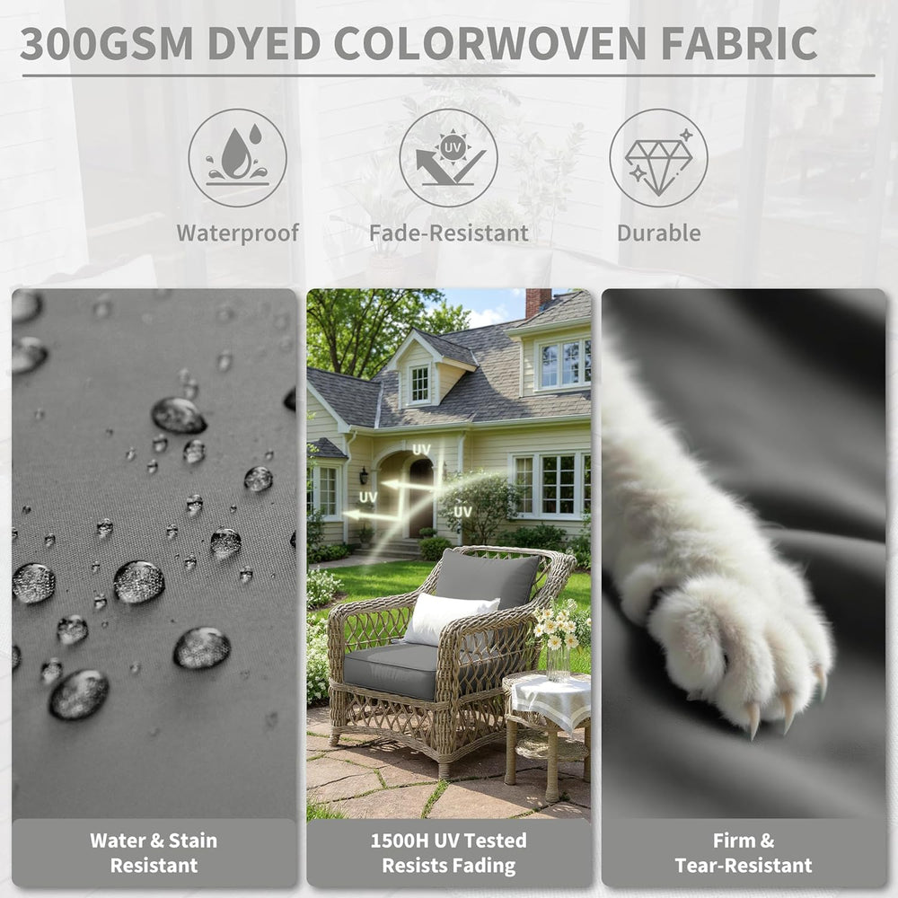 Outdoor Seat Chair Cushion Set of 6,22x22 Inch Waterproof Cushions