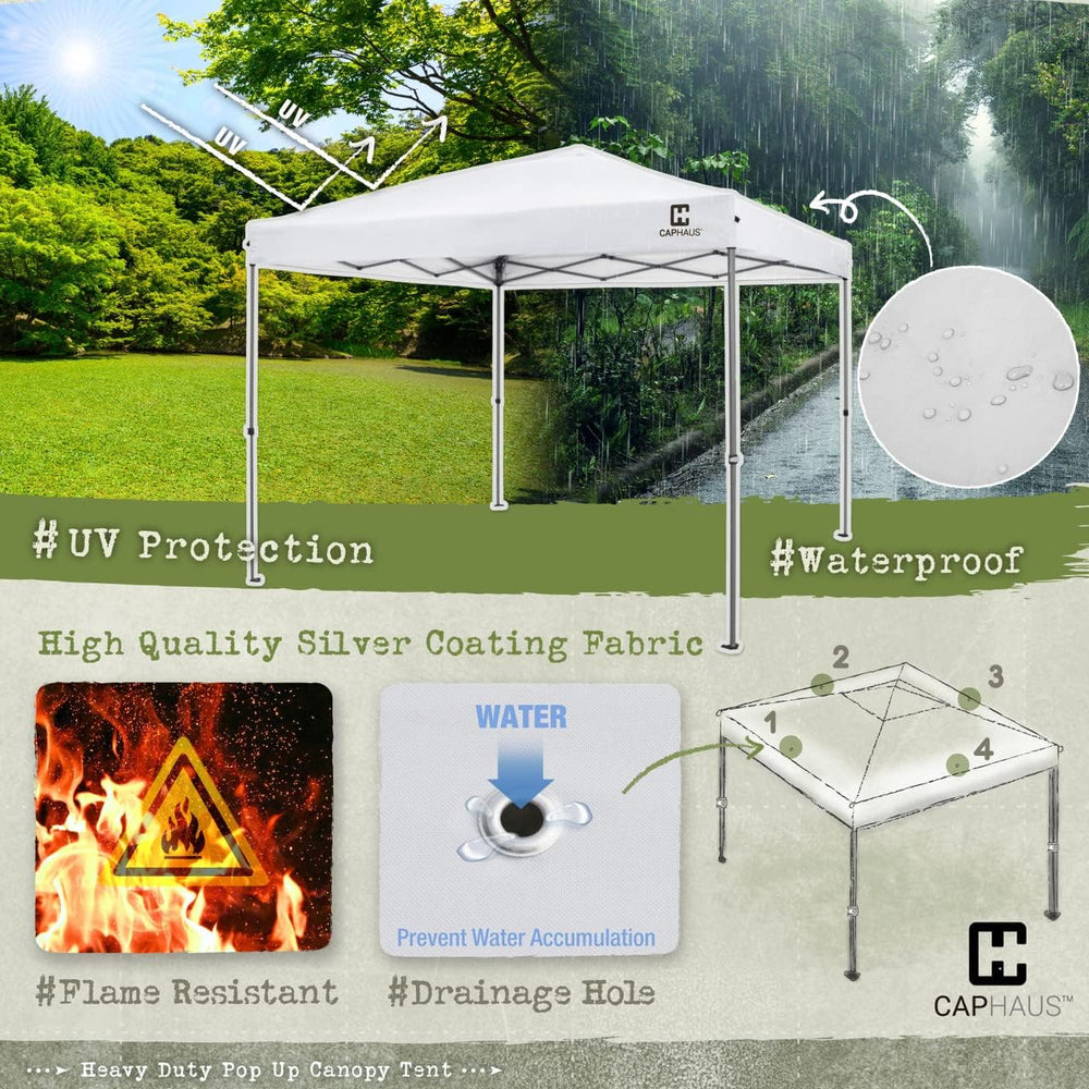 CAPHAUS Patented One-Push Pop Up Outdoor Canopy Tent, Heavy-Duty Commercial G...