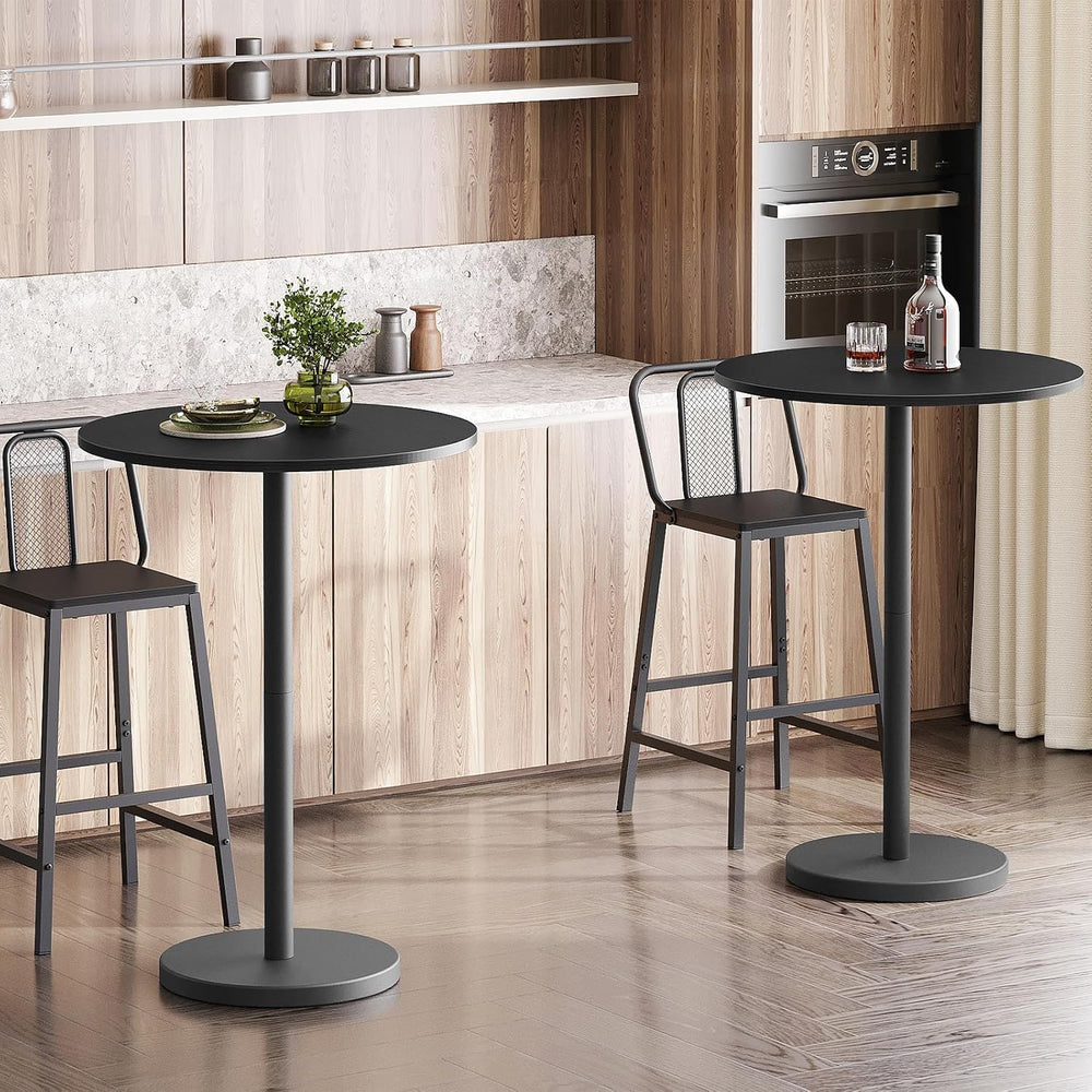 YATINEY Bar Table, Round Bar Table Set of 2, Counter Height Table, Pub Cockta...