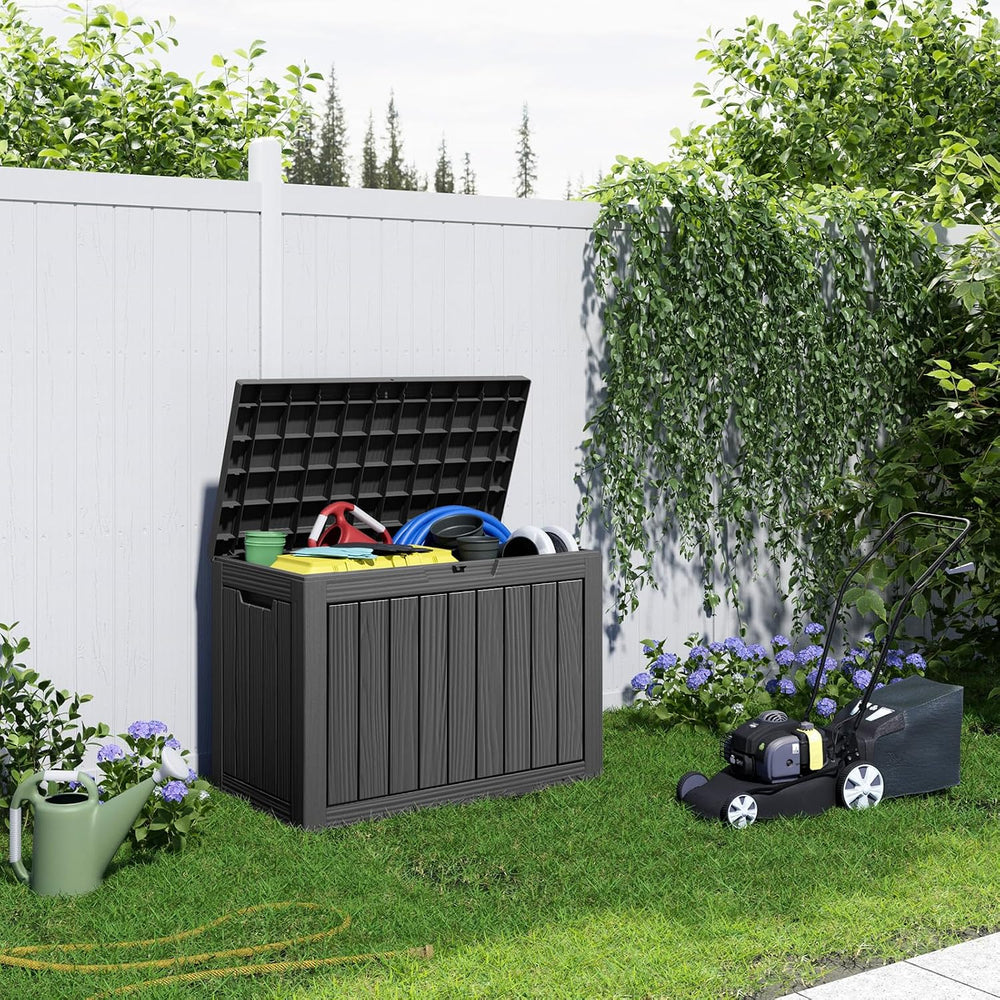 Vixzen 45 Gal Waterproof Outdoor Storage Box Lockable Deck Box