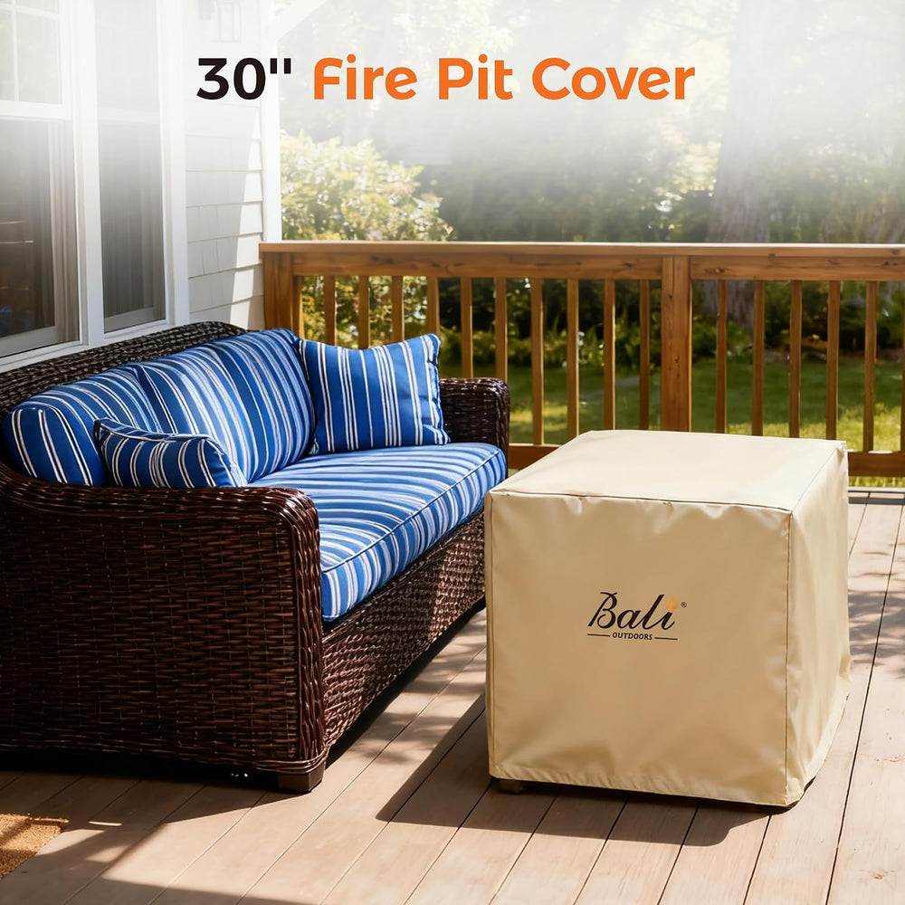 BALI OUTDOORS 30 Inch Square Patio Fire Pit Table Cover