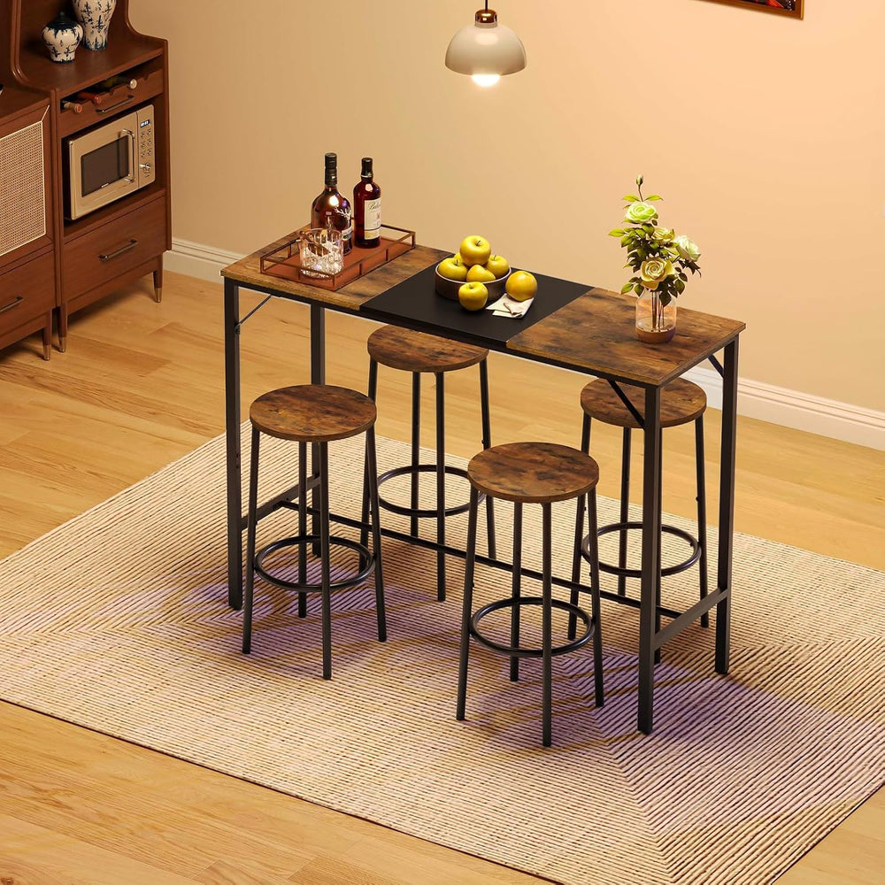 HOOBRO Bar Table, 47.1" Rectangular Pub Table, Tall Counter Height, Long...
