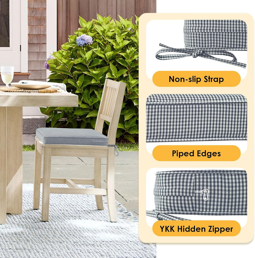 Outdoor Square Corner Seat Cushion, 19"x19"x3", Set of 4, Non ...