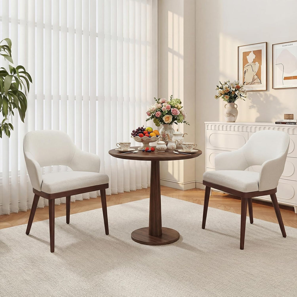 MALOL Wooden Dining Chairs Set of 6, Modern Fabric Upholstered Dining Room Ch...